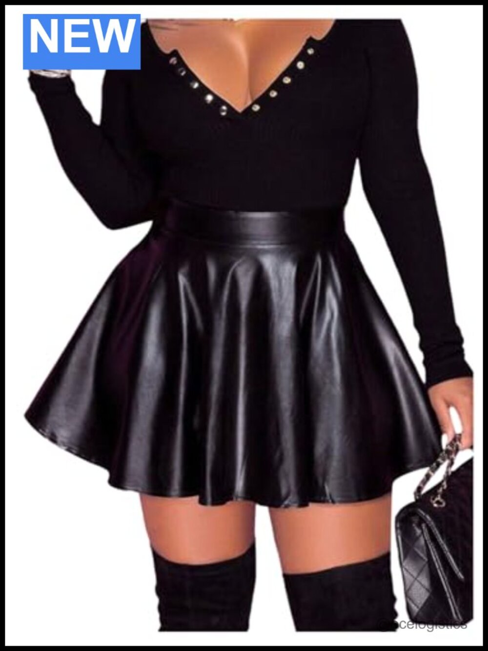 Women's Y2K PU Leather Pleated Ruffle High Waist A-Line Mini Skirt Party Concert